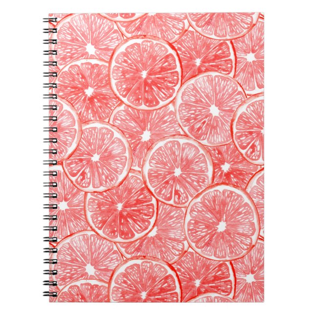 Carnet Aquarelle pamplemousse motif (Devant)