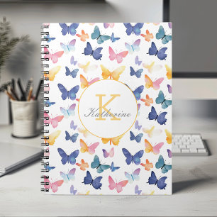 Carnet Aquarelle papillon Couleur Motif coloré Nom person