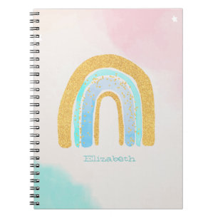 Carnet Aquarelle Parties scintillant or Arc-en-ciel Lève 