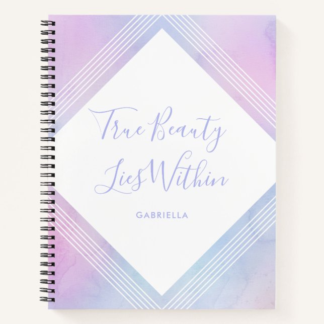 Carnet Aquarelle Pastel La Vraie Beauté Se Trouve Dans Le (Devant)