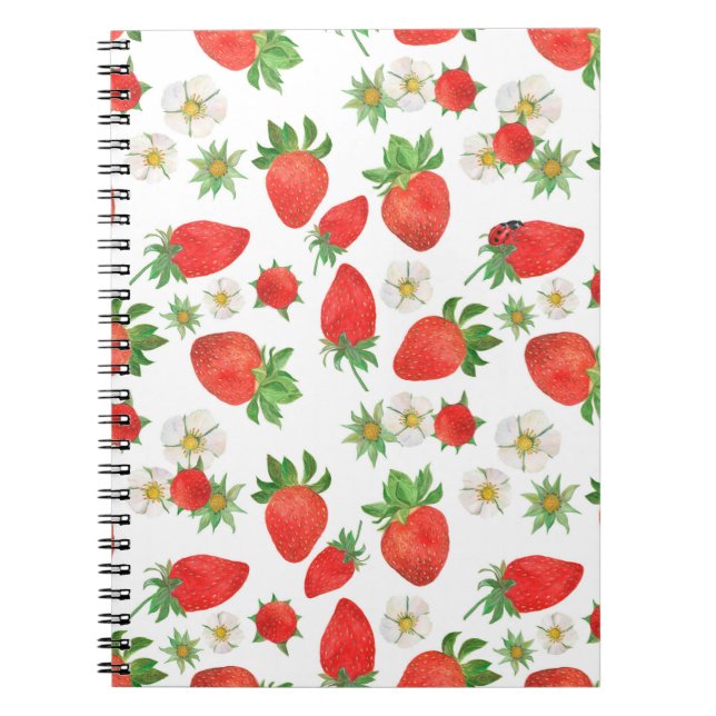 Carnet Aquarelle Peinture motif transparent de strawberri (Devant)
