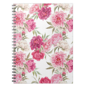 Carnet Aquarelle Peoné rose : Élégance florale