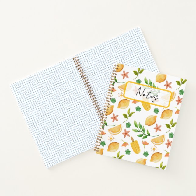 Carnet Aquarelle personnalisée Citrons & Popsicles (Intérieur)