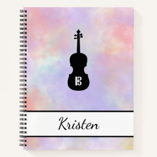 Carnet Aquarelle personnalisée Viola Alto Clef (grand)