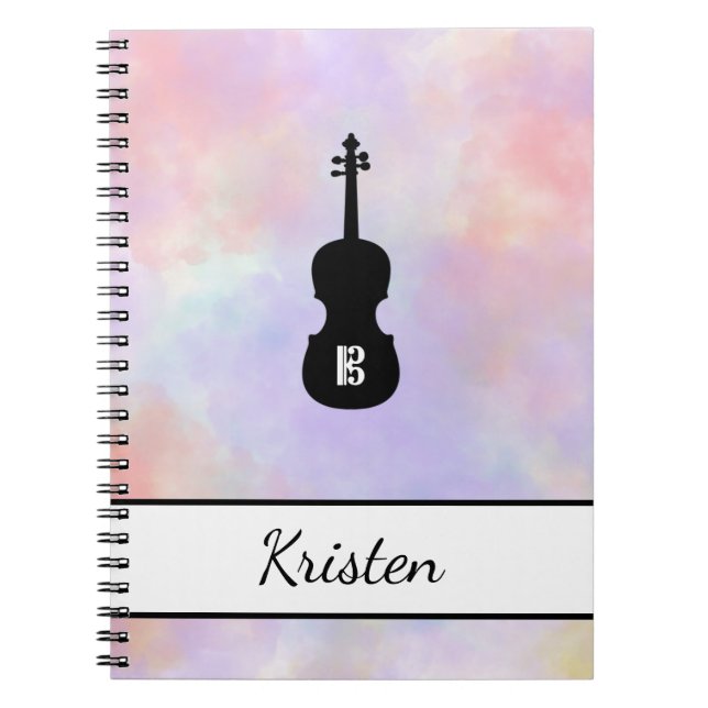 Carnet Aquarelle personnalisée Viola Alto Clef (Moyen) (Devant)
