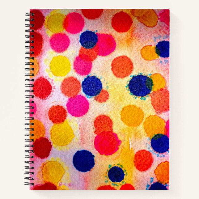 Carnet Aquarelle pois cercles mignons (Devant)