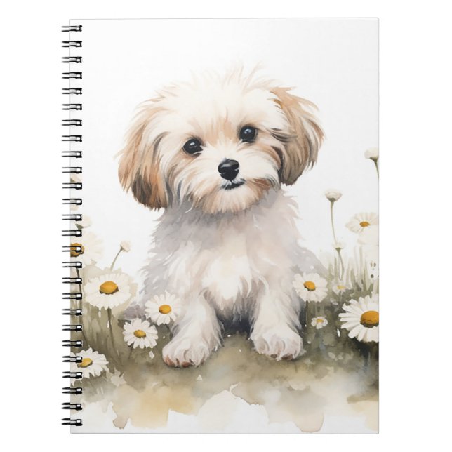 Carnet Aquarelle Poodle dans les marais (Devant)