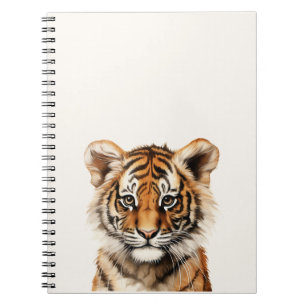 Carnet Aquarelle Portrait d'un petit tigre