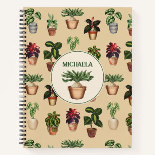 Carnet Aquarelle Poted Plante Terracotta Nom des pots