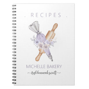 Carnet Aquarelle Purple Boulangerie outils floraux Recett