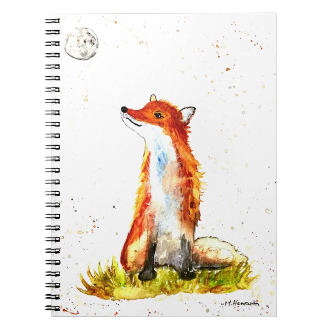 Carnet Aquarelle renard forêt boisé animaux rustique bébé (Devant)