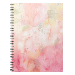 Carnet Aquarelle rose Arrière - plan floral