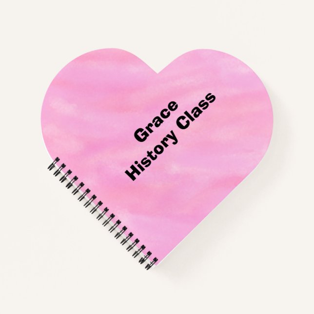 Carnet Aquarelle rose Coeur Note rapide Prise (Devant)