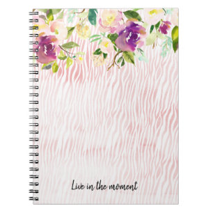 Carnet Aquarelle rose de Bourgogne Poster de animal flora