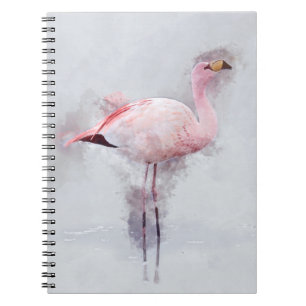 Carnet Aquarelle rose de Flamant rose
