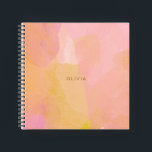 Carnet Aquarelle rose et or Peinture Abstraite<br><div class="desc">Une jolie combinaison de touches rose,  jaune,  or et orange aquarelle et de formes organiques,  abstraites,  personnalisées avec le nom ou les mots de votre choix.</div>
