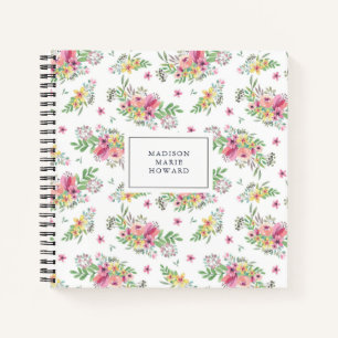 Carnet Aquarelle rose Floral