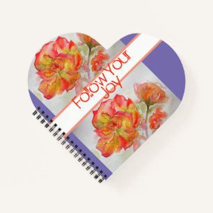 Carnet Aquarelle rose Florale Orange Suivez votre joie