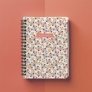 Carnet Aquarelle rose Jardin Floral Personnalisé