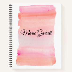 Carnet Aquarelle rose moderne pointe