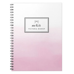 Carnet Aquarelle rose Ombre personnalisée