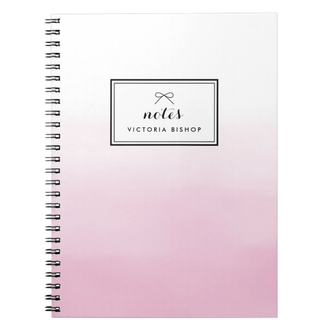 Carnet Aquarelle rose Ombre personnalisée (Devant)
