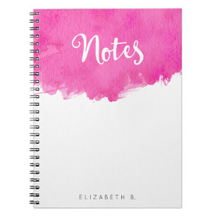 Carnet Aquarelle rose Peinture "Notes"