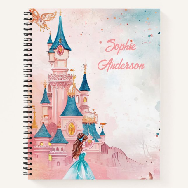 Carnet Aquarelle rose princesse (Devant)