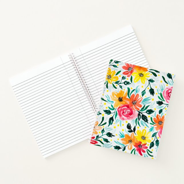 Carnet Aquarelle rose-rose-jaune (Intérieur)