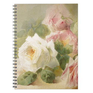 Carnet Aquarelle rose victorienne vintage