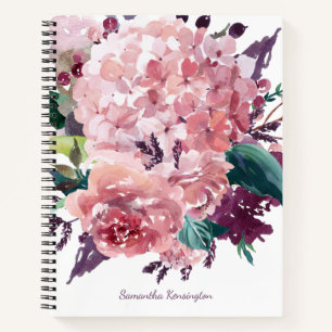 Carnet Aquarelle rose vintage