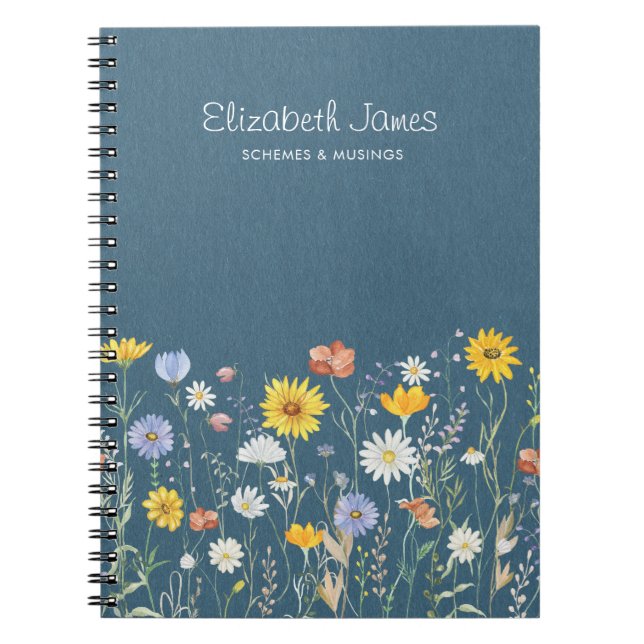 Carnet Aquarelle Rustique Fleur Sauvage Minimaliste (Devant)