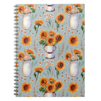 Carnet Aquarelle Rustique Sunny, Motif sans couture.
