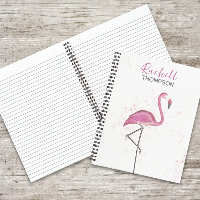Carnet Aquarelle simple et élégante Flamant rose rose (Créateur téléchargé)