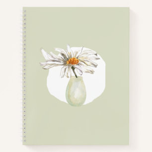 Carnet Aquarelle simple florale Vert sage moderne