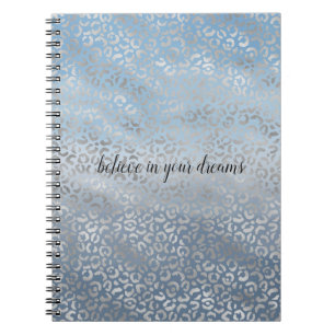 Carnet Aquarelle Smoky Blue Ombre Empreinte de léopard a