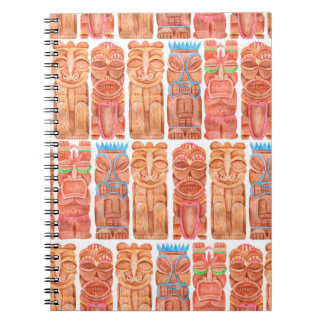 Carnet Aquarelle tiki hawaii totem sans couture motif