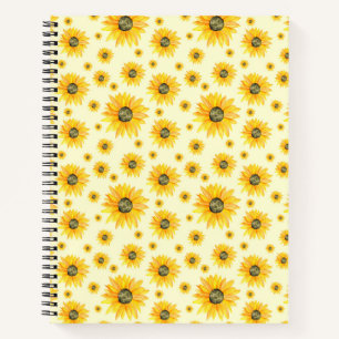 Carnet Aquarelle Tournesols motifs floraux