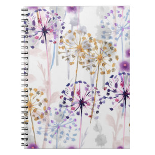 Carnet Aquarelle transparente motif floral sauvage à la m