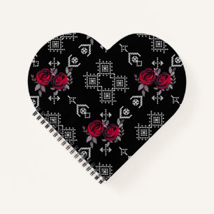 Carnet Aquarelle transparente rouge roses fleurs blanc ou