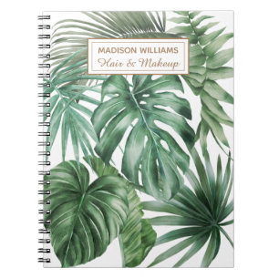 Carnet Aquarelle Tropical Monstera Feuille Motif
