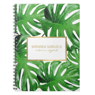 Carnet Aquarelle Tropical Monstera Feuille Motif