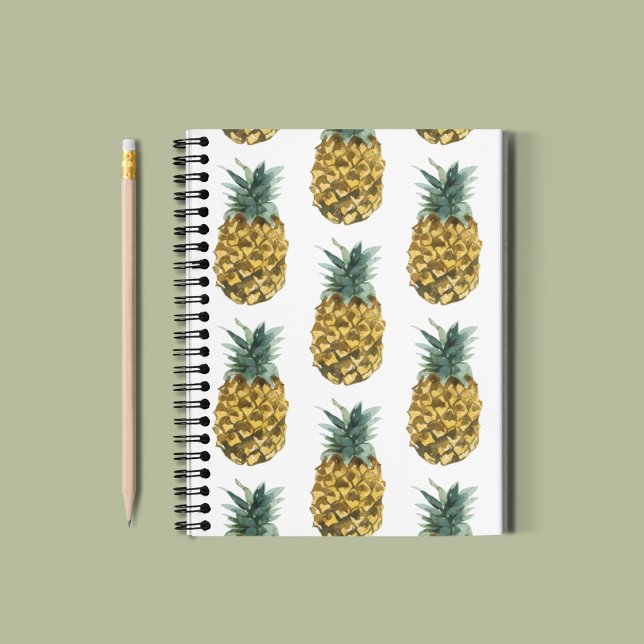 Carnet Aquarelle tropicale ananas Motif sans couture (Créateur téléchargé)
