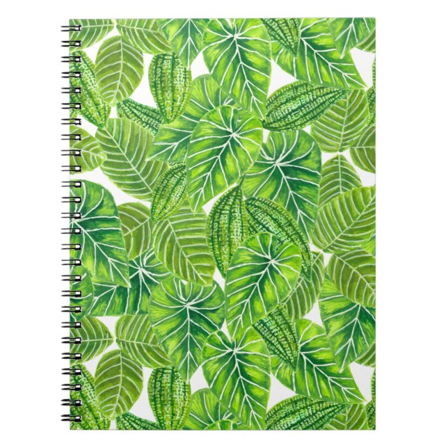 Carnet Aquarelle tropicale feuille design motif (Devant)