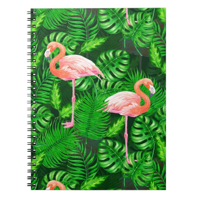Carnet Aquarelle tropicale Flamant rose (Devant)