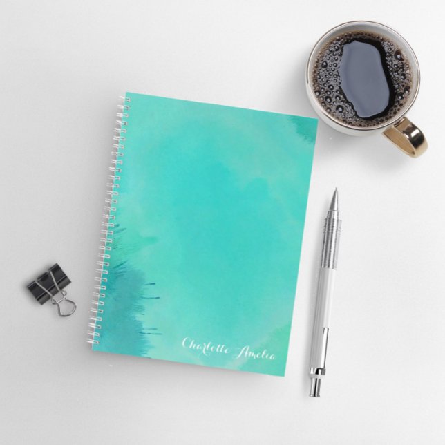Carnet Aquarelle turquoise (Créateur téléchargé)