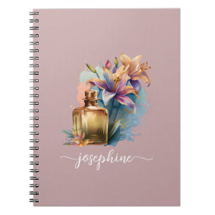 Carnet Aquarelle Unique Féminine Florale Lys Mauve