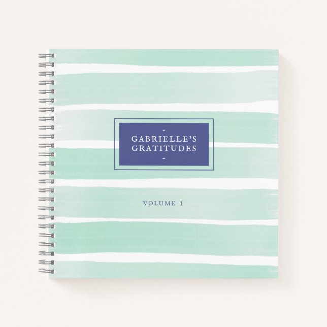 Carnet Aquarelle verte à la menthe Grille sur mesure Grat (Devant)