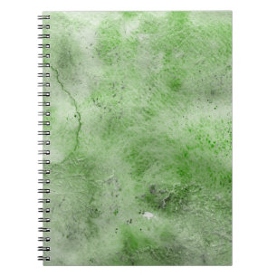 Carnet Aquarelle verte et textures papier encre sur blanc