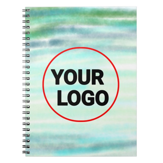 Carnet Aquarelle verte simple abstrait ajouter le logo te (Devant)